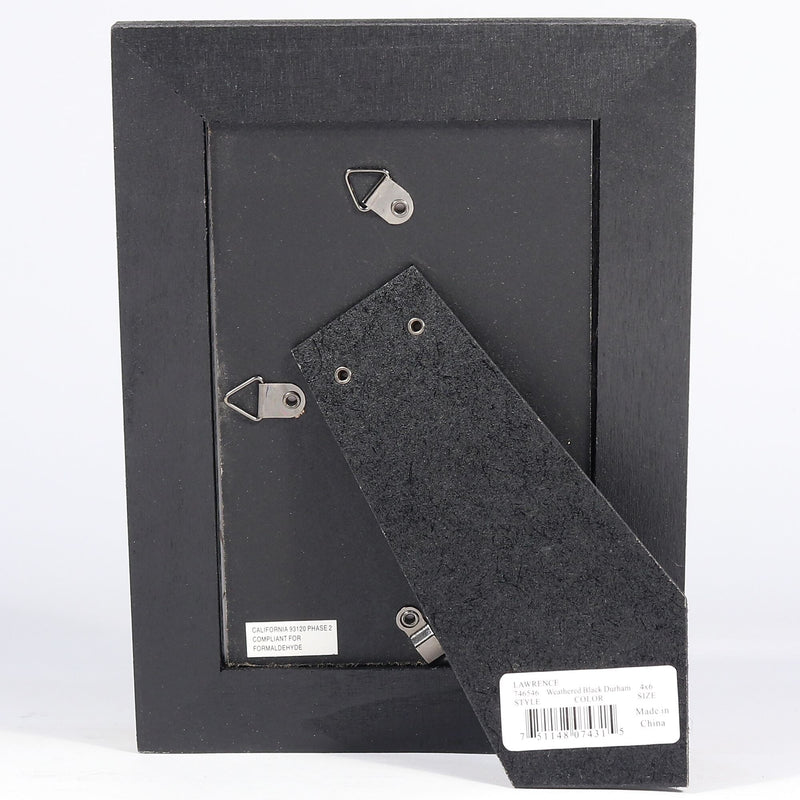 Lawrence Frames 4"W x 6"H Durham Weathered Black Wood Picture Frame (746546)