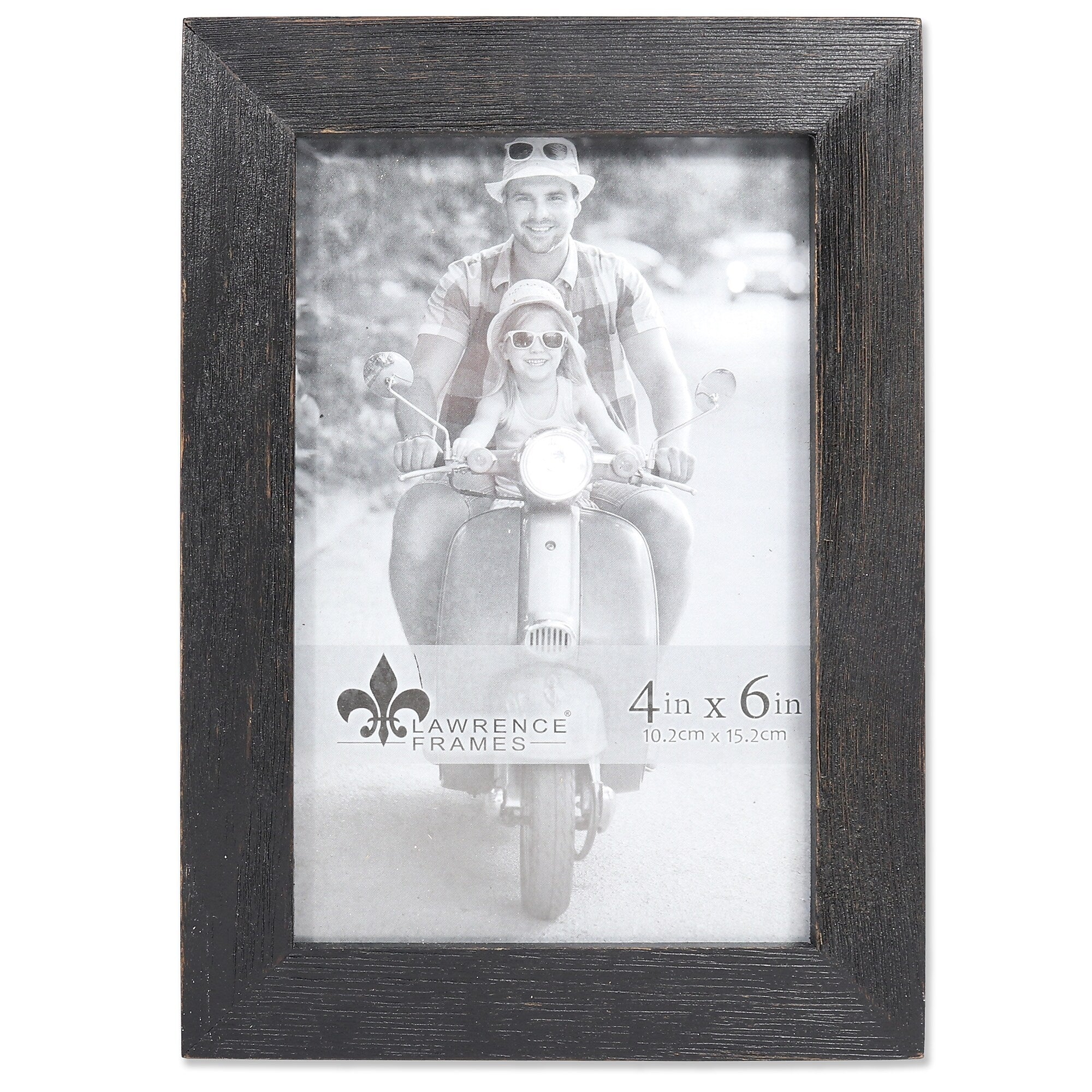 Lawrence Frames 4"W x 6"H Charlotte Weathered Black Wood Picture Frame (745546)