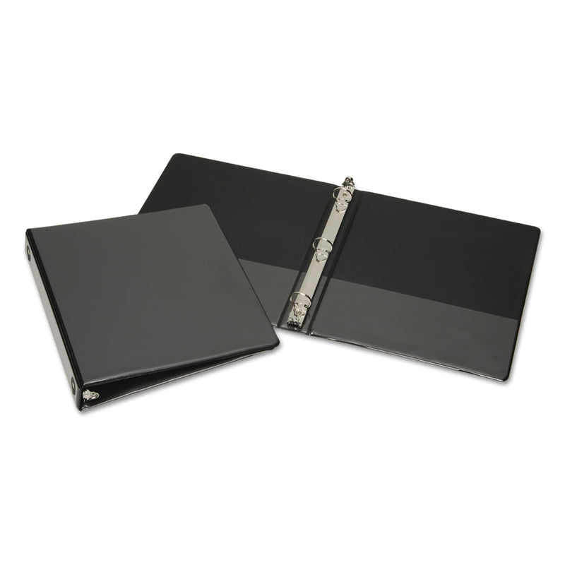 AbilityOne SKILCRAFT Clear Overlay 3-Ring Binder, Black, 175-Sheet Capacity, 1" Ring Dia (7510015104865)