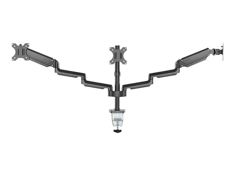 Mount-It! Adjustable Triple Monitor Mount with Gas Spring Arms, Up to 27", Black (MI-4753B)