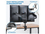 Mount-It! Adjustable Triple Monitor Mount with Gas Spring Arms, Up to 27", Black (MI-4753B)