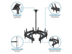 Mount-It! Tilt and Swivel Ceiling Quad TV Mount, 66 Lbs. Max. (MI-514)