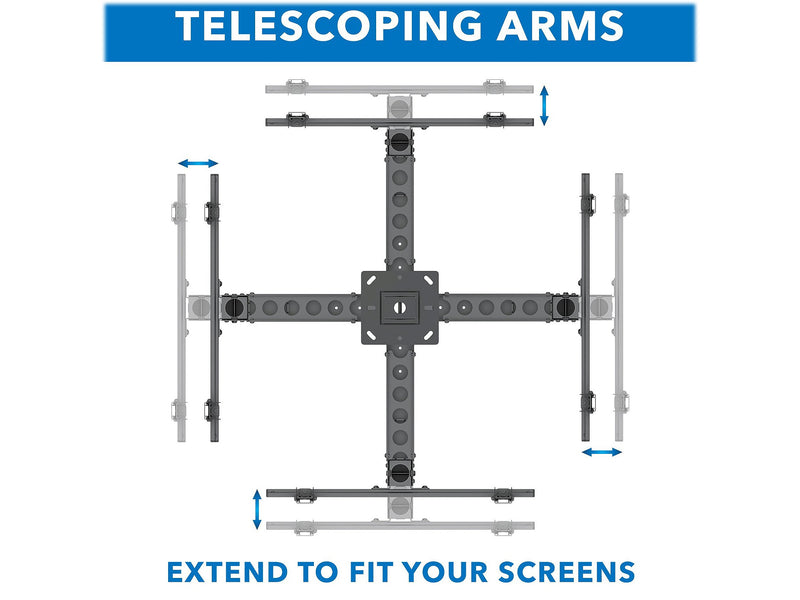 Mount-It! Tilt and Swivel Ceiling Quad TV Mount, 66 Lbs. Max. (MI-514)