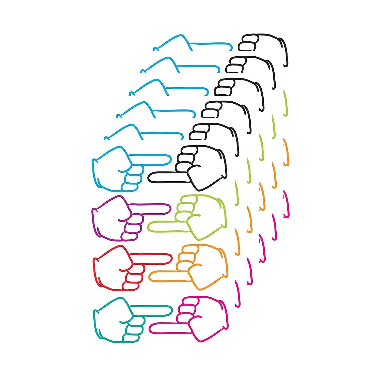 Ashley Die-Cut Magnetic Pointing Fingers, 8 Per Pack, 6 Packs (ASH10091-6)