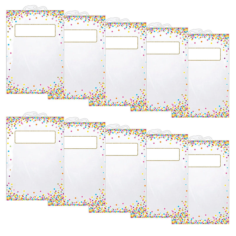 Polyethylene Hanging Storage/Book Bag, 11" x 16", Confetti Pattern, 5 Per Pack, 2 Packs (ASH10585-2)