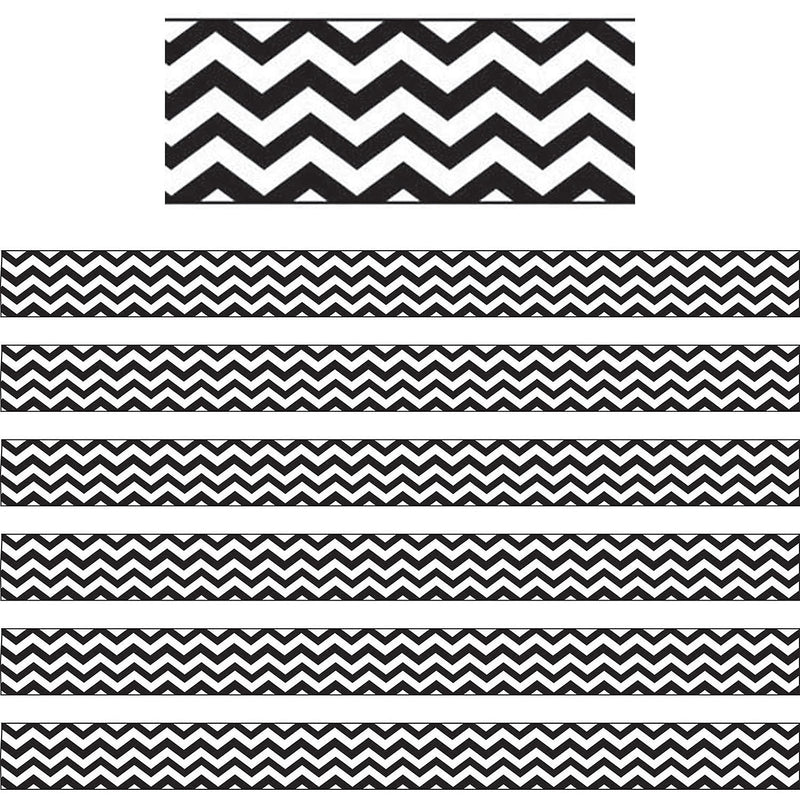 Ashley Productions Magnetic Magi-Strips, Black Chevron, 12 Feet Per Pack, 6 Packs (ASH11014-6)