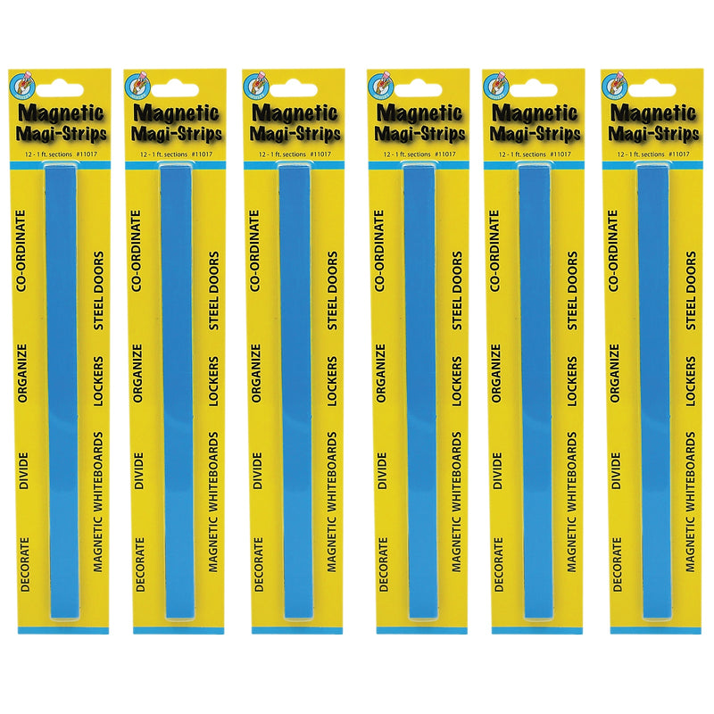 Ashley Productions Magnetic Magi-Strips, Blue, 12 Feet Per Pack, 6 Packs (ASH11017-6)