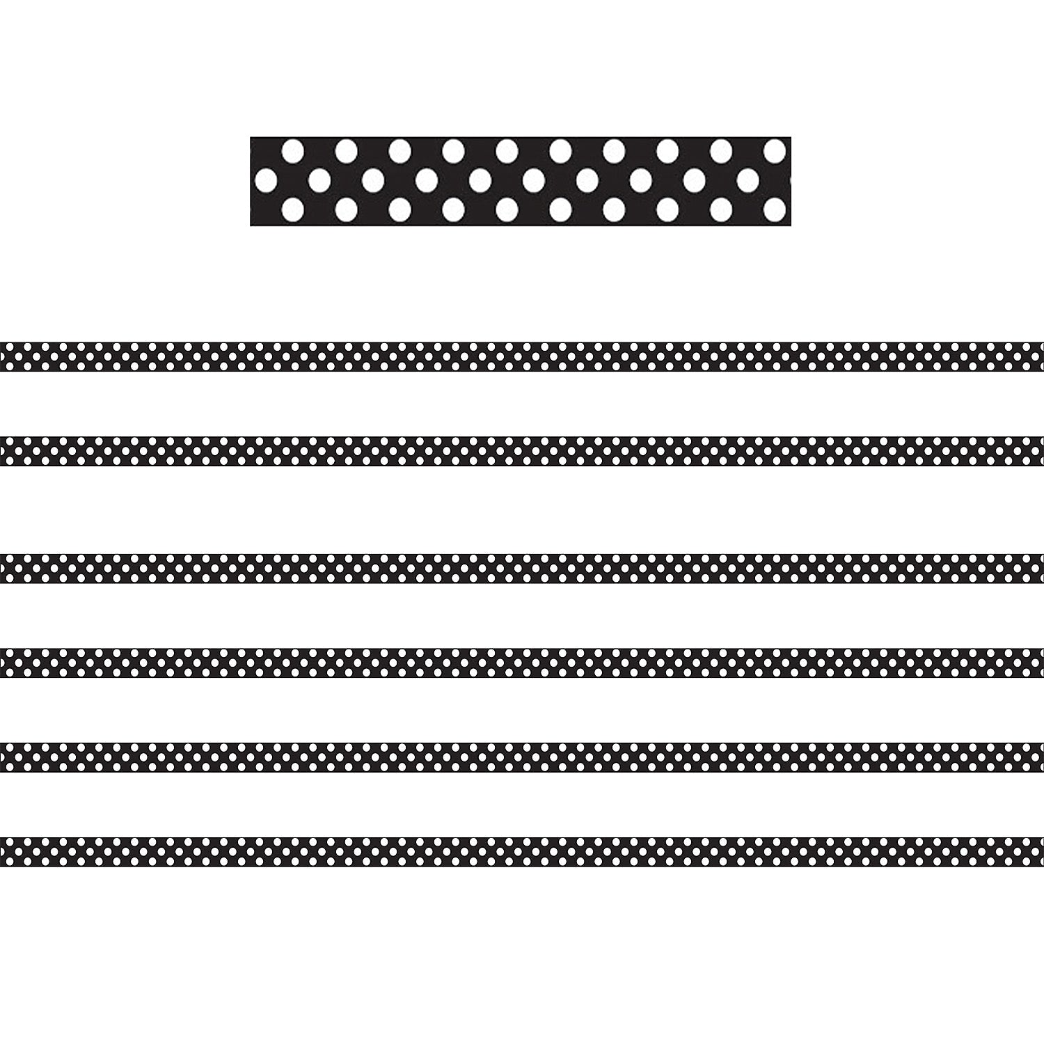 Ashley Productions Mini Magnetic Magi-Strips, B/W Dots, 24 Feet Per Pack, 6 Packs (ASH11053-6)