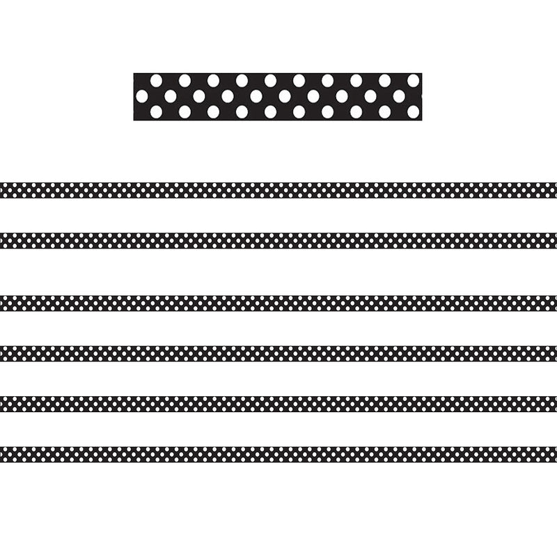 Ashley Productions Mini Magnetic Magi-Strips, B/W Dots, 24 Feet Per Pack, 6 Packs (ASH11053-6)
