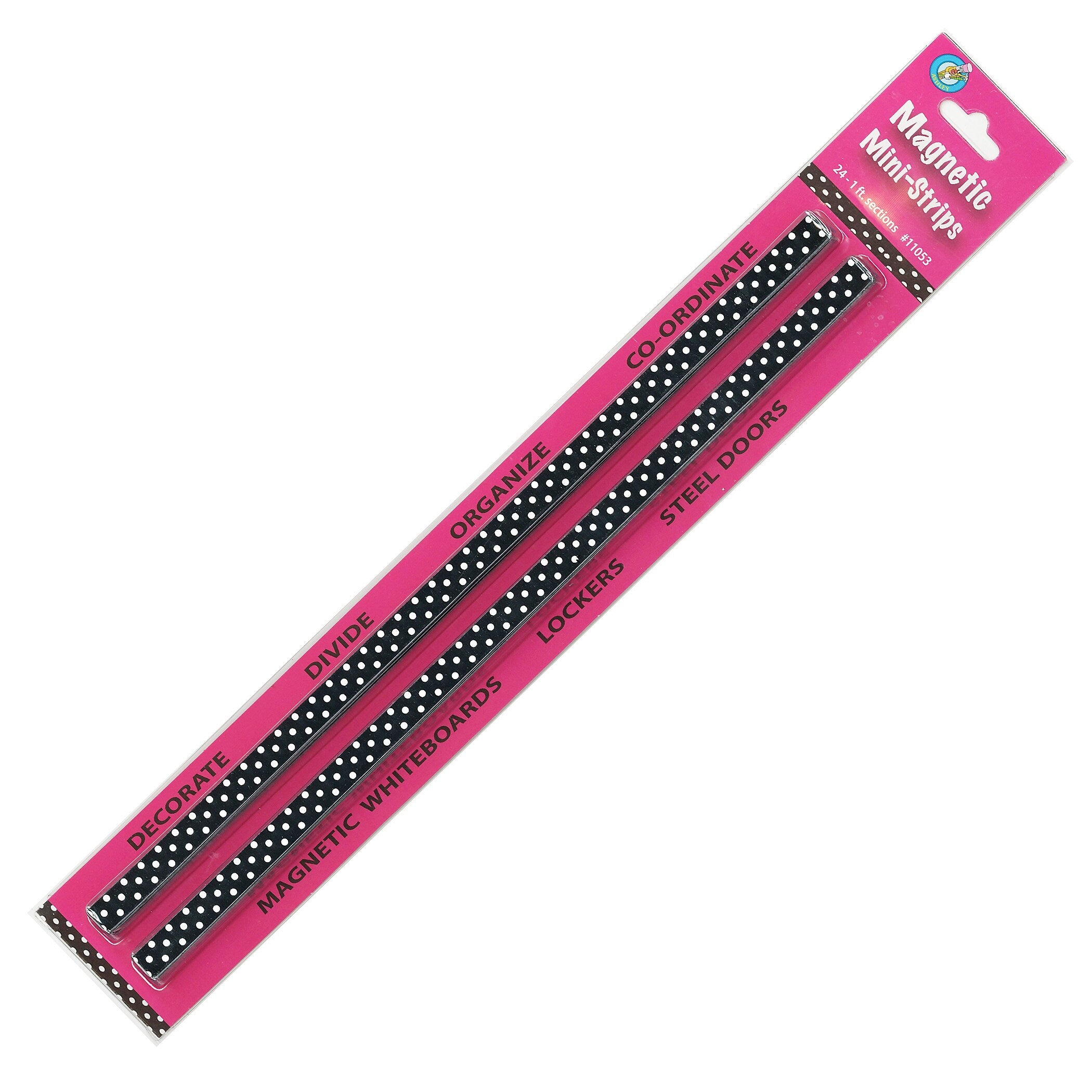 Ashley Productions Mini Magnetic Magi-Strips, B/W Dots, 24 Feet Per Pack, 6 Packs (ASH11053-6)