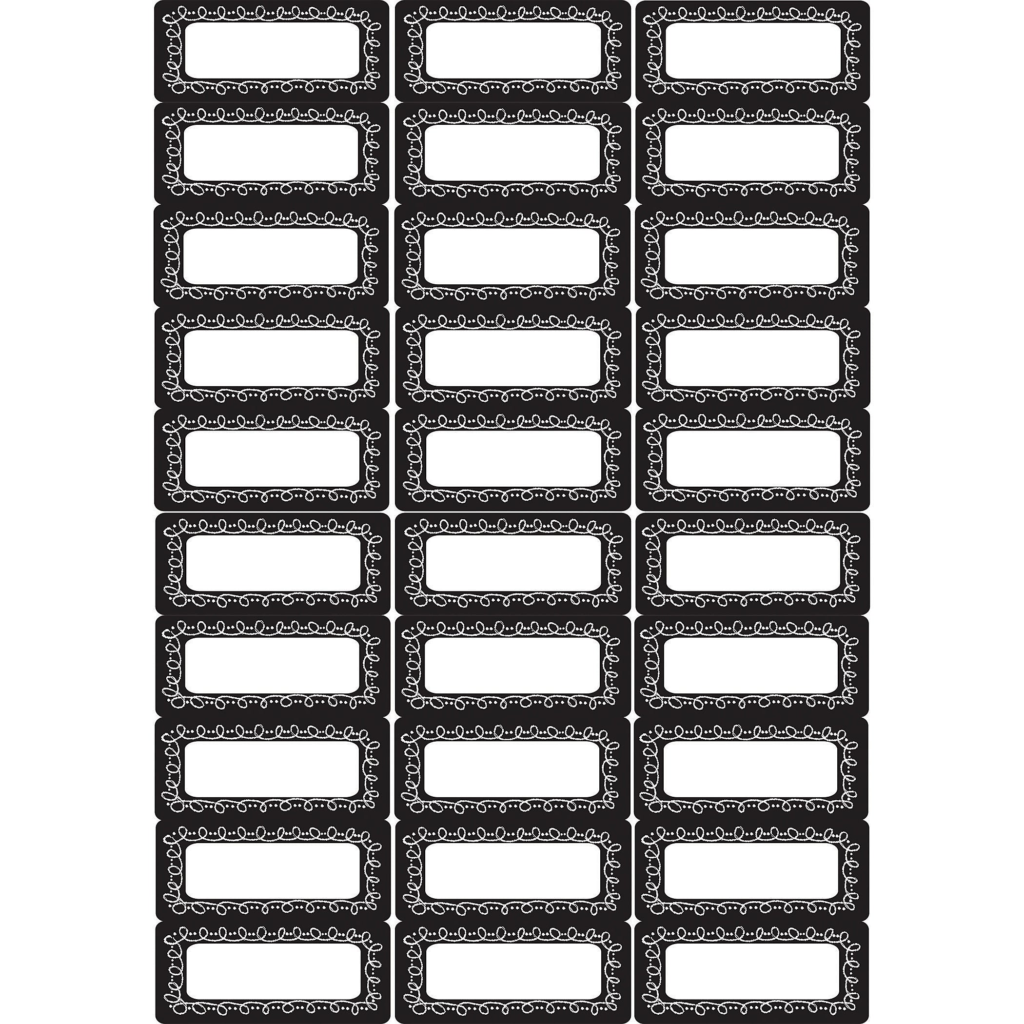 Ashley Die-Cut Magnetic Foam Chalk Loop Labels/Nameplates, 30/Pack, 3/Bundle (ASH19013-3)