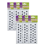 Creativity Street Peel & Stick Wiggle Eyes on Sheets, Black, Assorted Sizes, 60/Pack, 6 Packs (CK-343702-6)