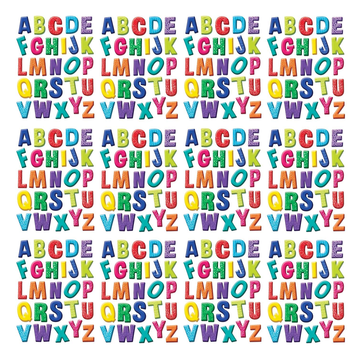Eureka Window Clings Color My World Alphabet, 12/Bundle (EU-836071-12)