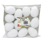 Hygloss Styrofoam 2" Eggs, White 12/Pack, 3 Packs (HYG51202-3)