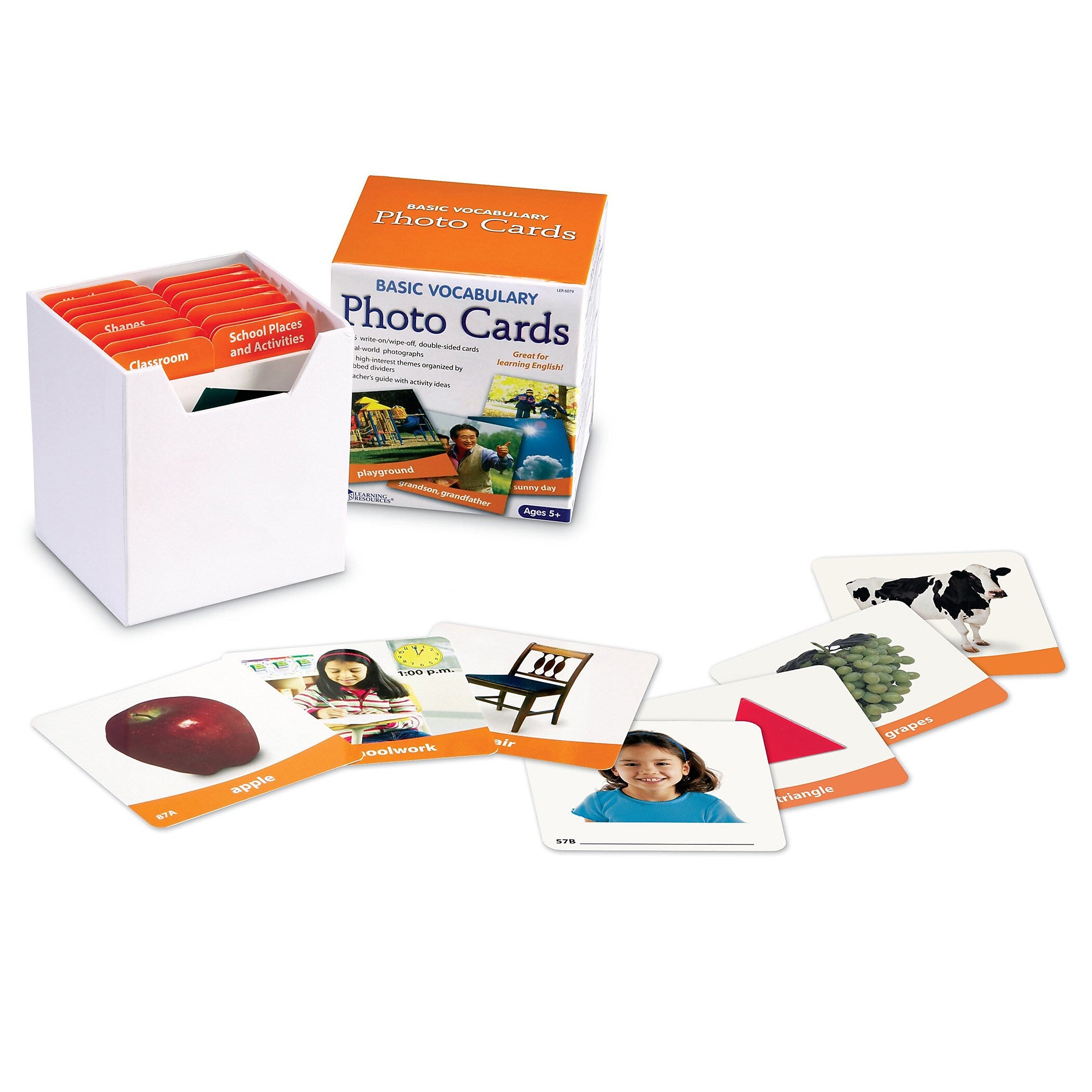 Learning Resources Basic Vocabulary Photo Card Set for Grades K+, 156/Set (LER6079)