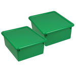 Romanoff Stowaway Plastic 5" Letter Box with Lid, Green, Pack of 2 (ROM16005-2)