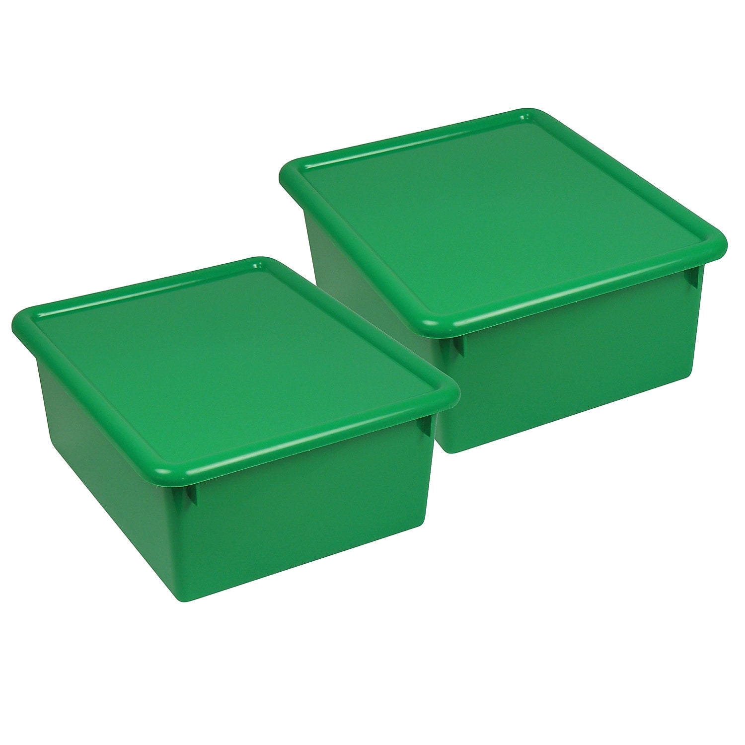 Romanoff Stowaway Plastic 5" Letter Box with Lid, Green, Pack of 2 (ROM16005-2)