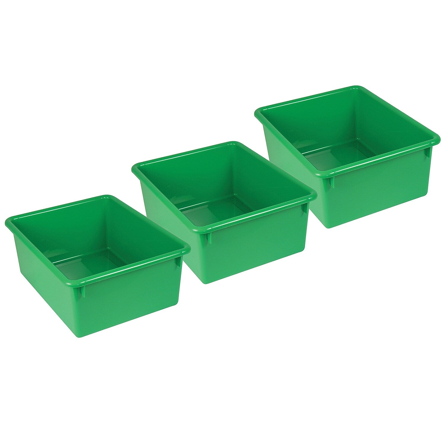 Romanoff Stowaway Plastic 5" Letter Box (No Lid), Green, Pack of 3 (ROM16105-3)