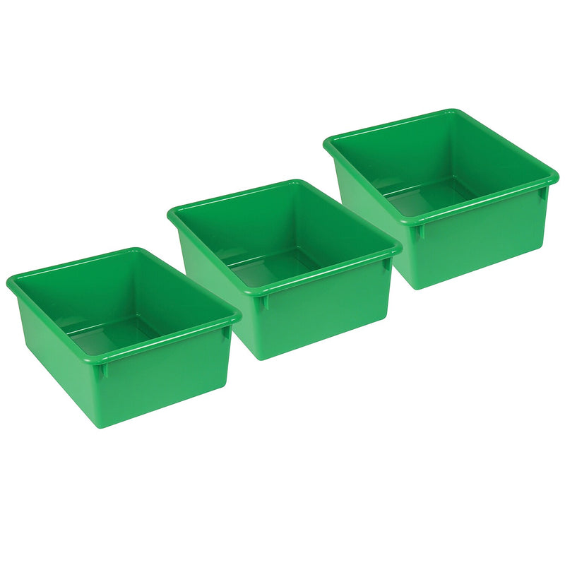 Romanoff Stowaway Plastic 5" Letter Box (No Lid), Green, Pack of 3 (ROM16105-3)