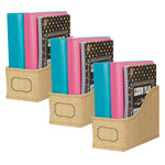 Teacher Created Resources Vinyl Book Bin, 5" x 8" x 11", Burlap Design, Pack of 3 (TCR20835-3)