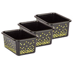 Teacher Created Resources Plastic Storage Bin, Small, 7.75" x 11.38" x 5, Black Confetti, Pack of 3 (TCR20889-3)