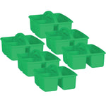 Teacher Created Resources® Plastic Storage Caddy, 9" x 9.25" x 5.25", Green, Pack of 6 (TCR20904-6)