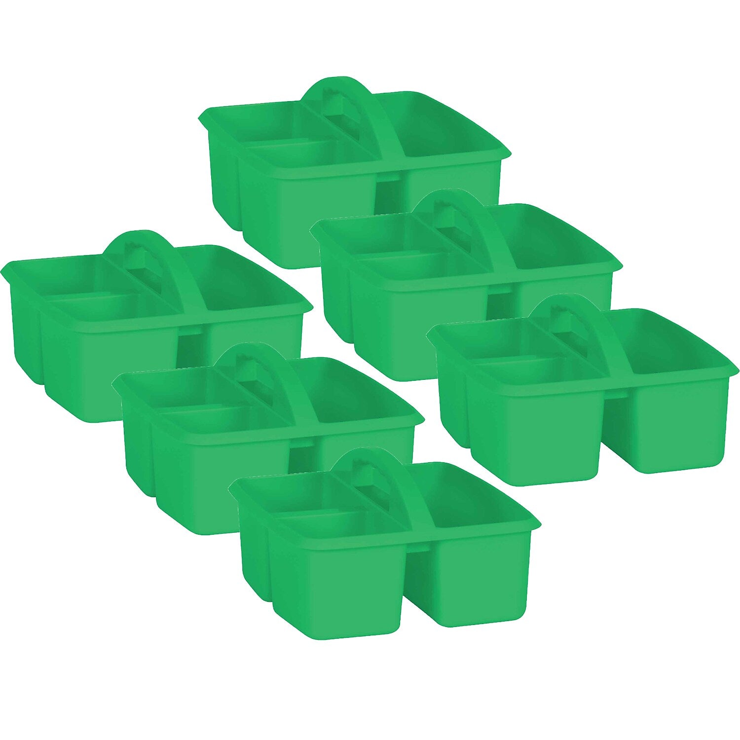 Teacher Created Resources® Plastic Storage Caddy, 9" x 9.25" x 5.25", Green, Pack of 6 (TCR20904-6)