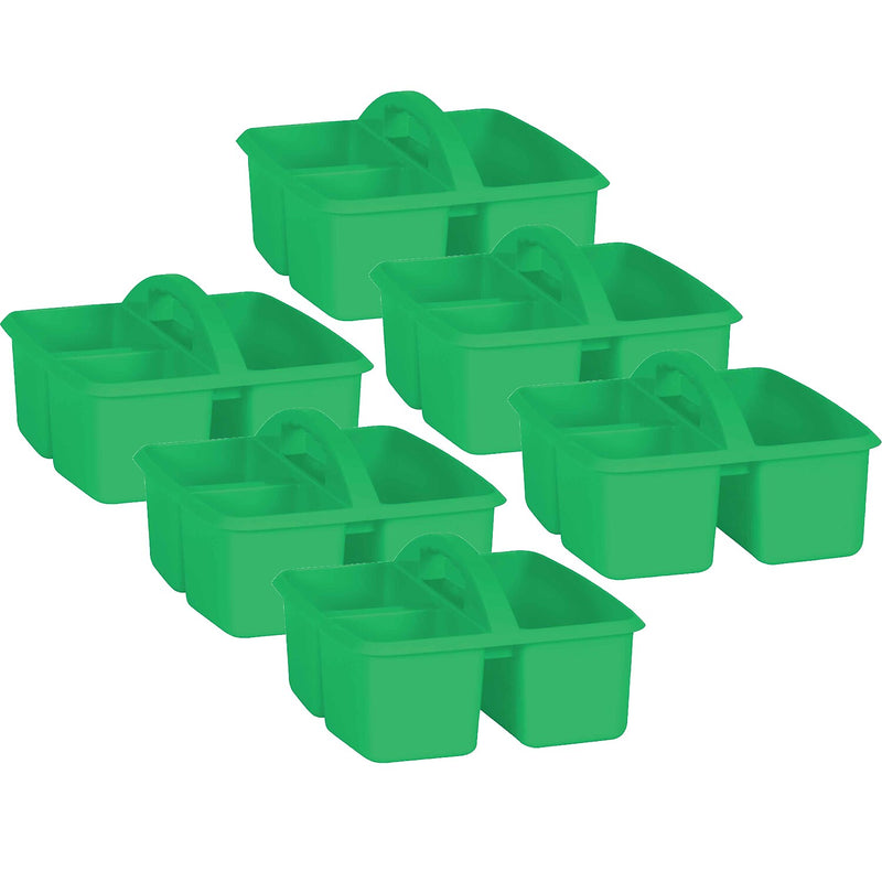 Teacher Created Resources® Plastic Storage Caddy, 9" x 9.25" x 5.25", Green, Pack of 6 (TCR20904-6)
