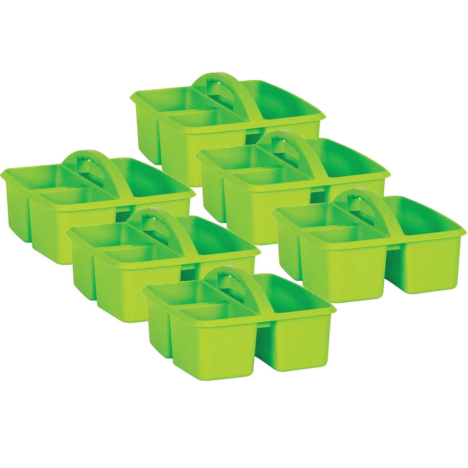 Teacher Created Resources® Plastic Storage Caddy, 9" x 9.25" x 5.25", Lime, Pack of 6 (TCR20905-6)
