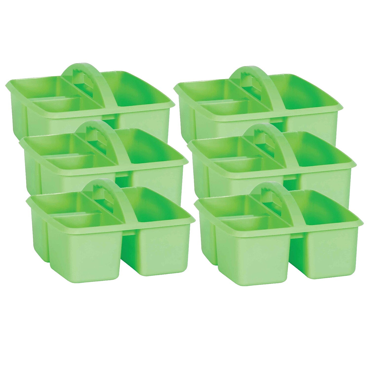 Teacher Created Resources® Plastic Storage Caddy, 9" x 9.25" x 5.25", Mint, Pack of 6 (TCR20906-6)