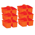 Teacher Created Resources® Plastic Storage Caddy, 9" x 9.25" x 5.25", Orange, Pack of 6 (TCR20907-6)