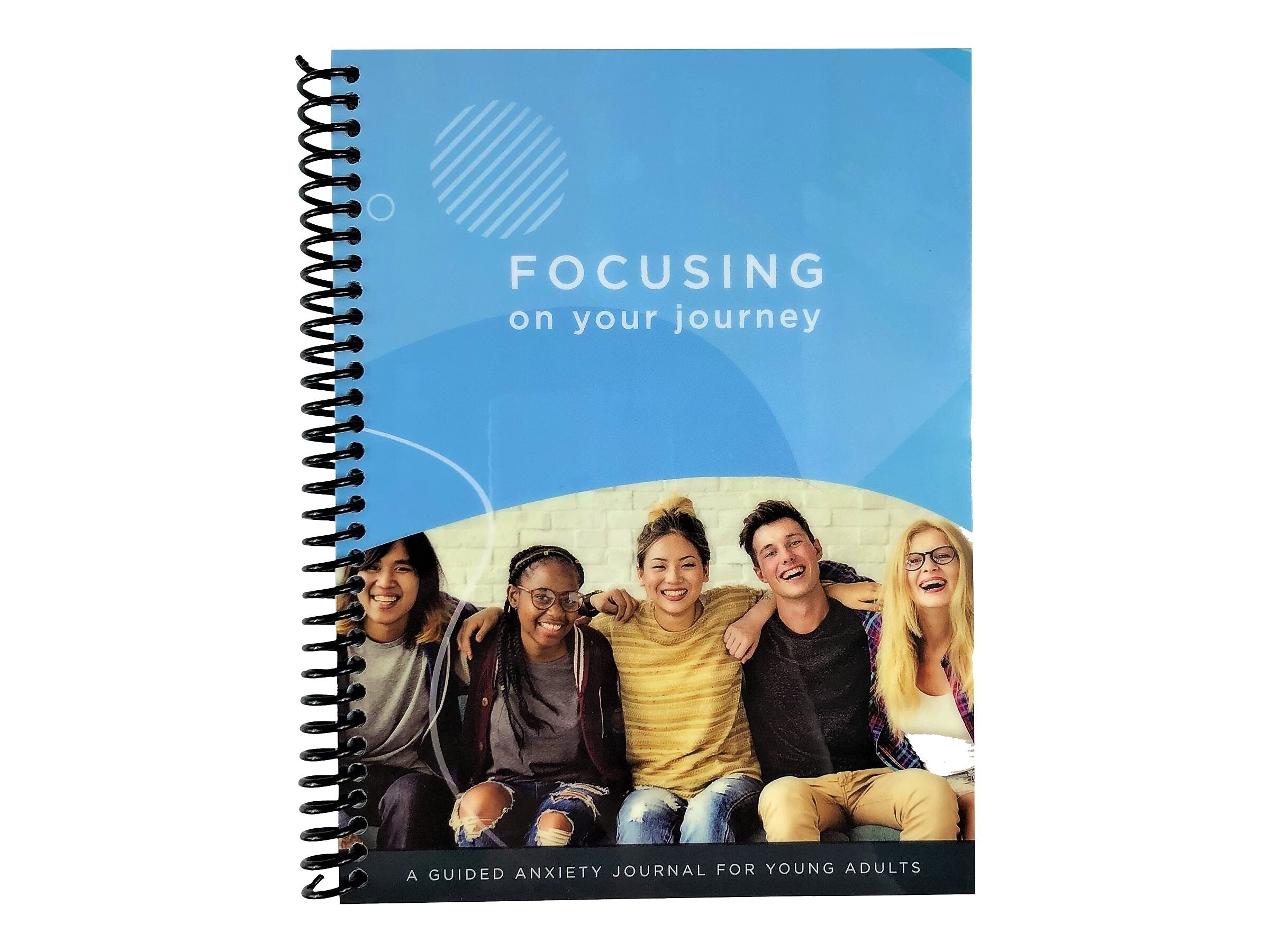 RE-FOCUS THE CREATIVE OFFICE Young Adult Guided Anxiety Journal, 6" x 8", Blue (70003)