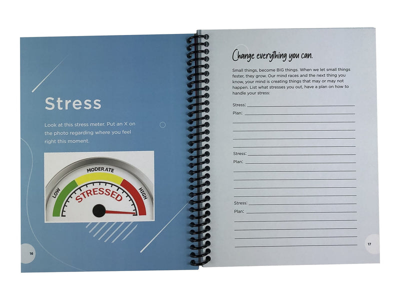 RE-FOCUS THE CREATIVE OFFICE Young Adult Guided Anxiety Journal, 6" x 8", Blue (70003)