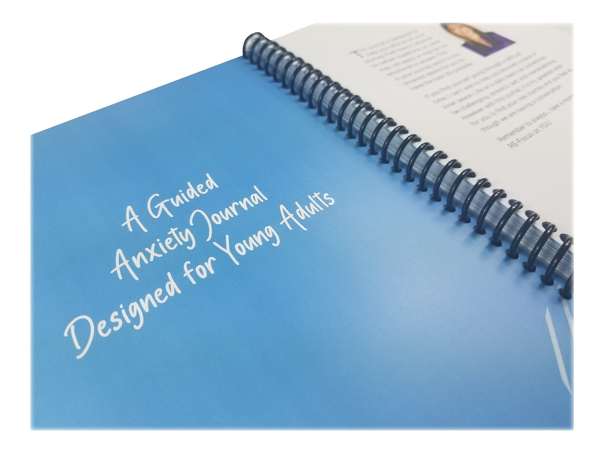 RE-FOCUS THE CREATIVE OFFICE Young Adult Guided Anxiety Journal, 6" x 8", Blue (70003)