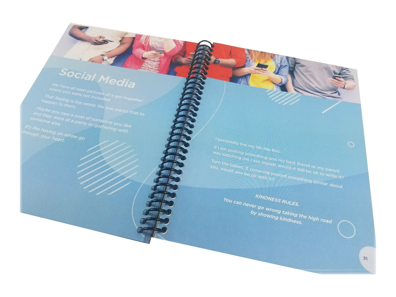 RE-FOCUS THE CREATIVE OFFICE Young Adult Guided Anxiety Journal, 6" x 8", Blue (70003)