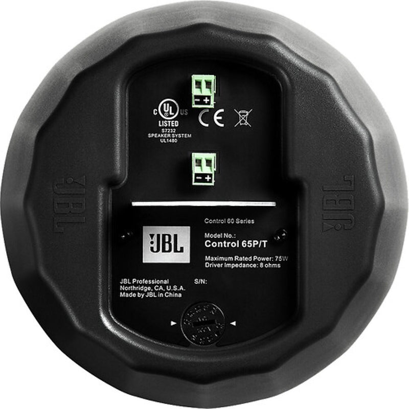 JBL Control 60W 2-Way Indoor/Outdoor Ceiling Speaker, Black (C65PT)