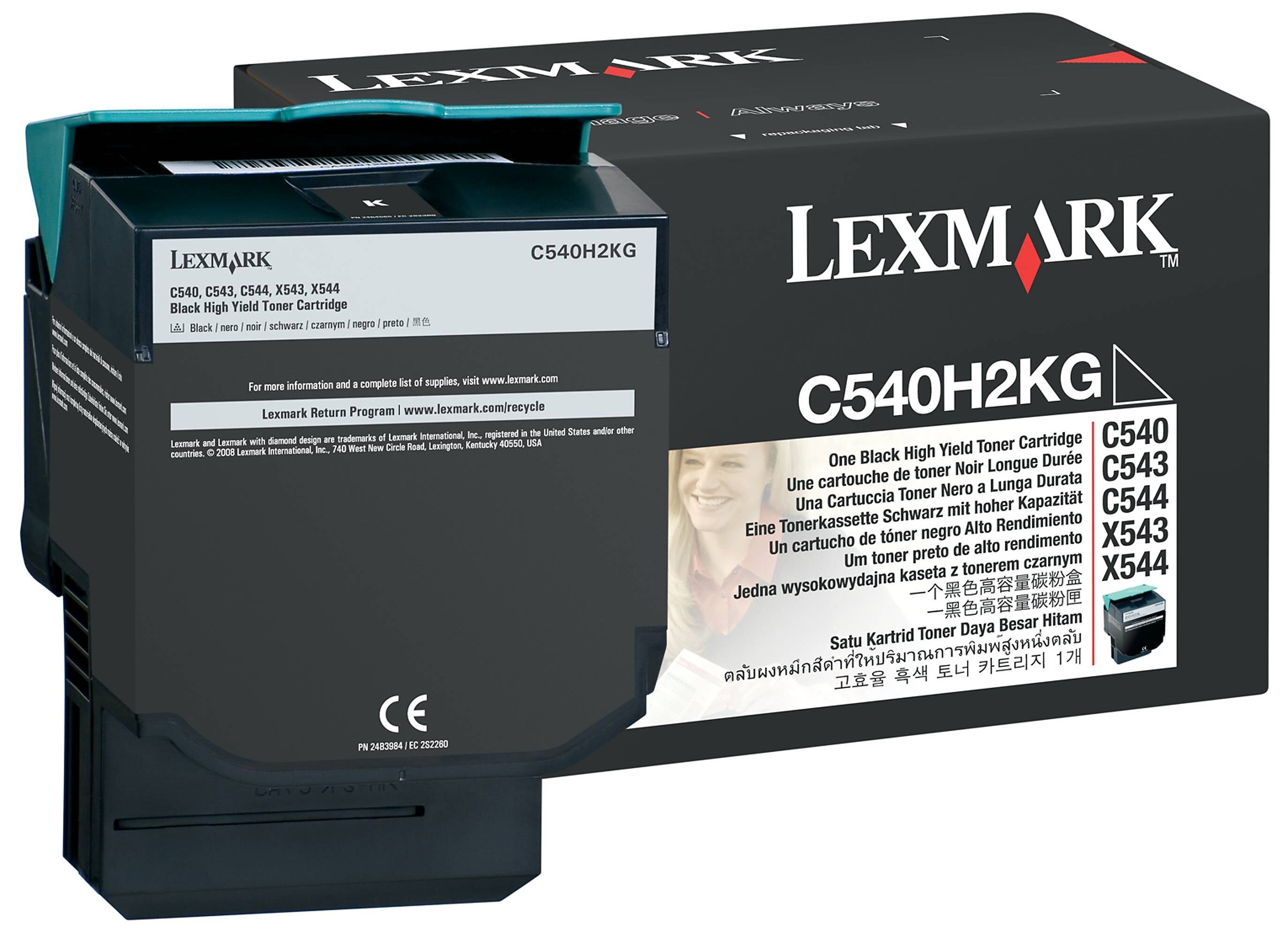 Lexmark C540H2KG Black High Yield Toner Cartridge, Prints Up to 2,500 Pages