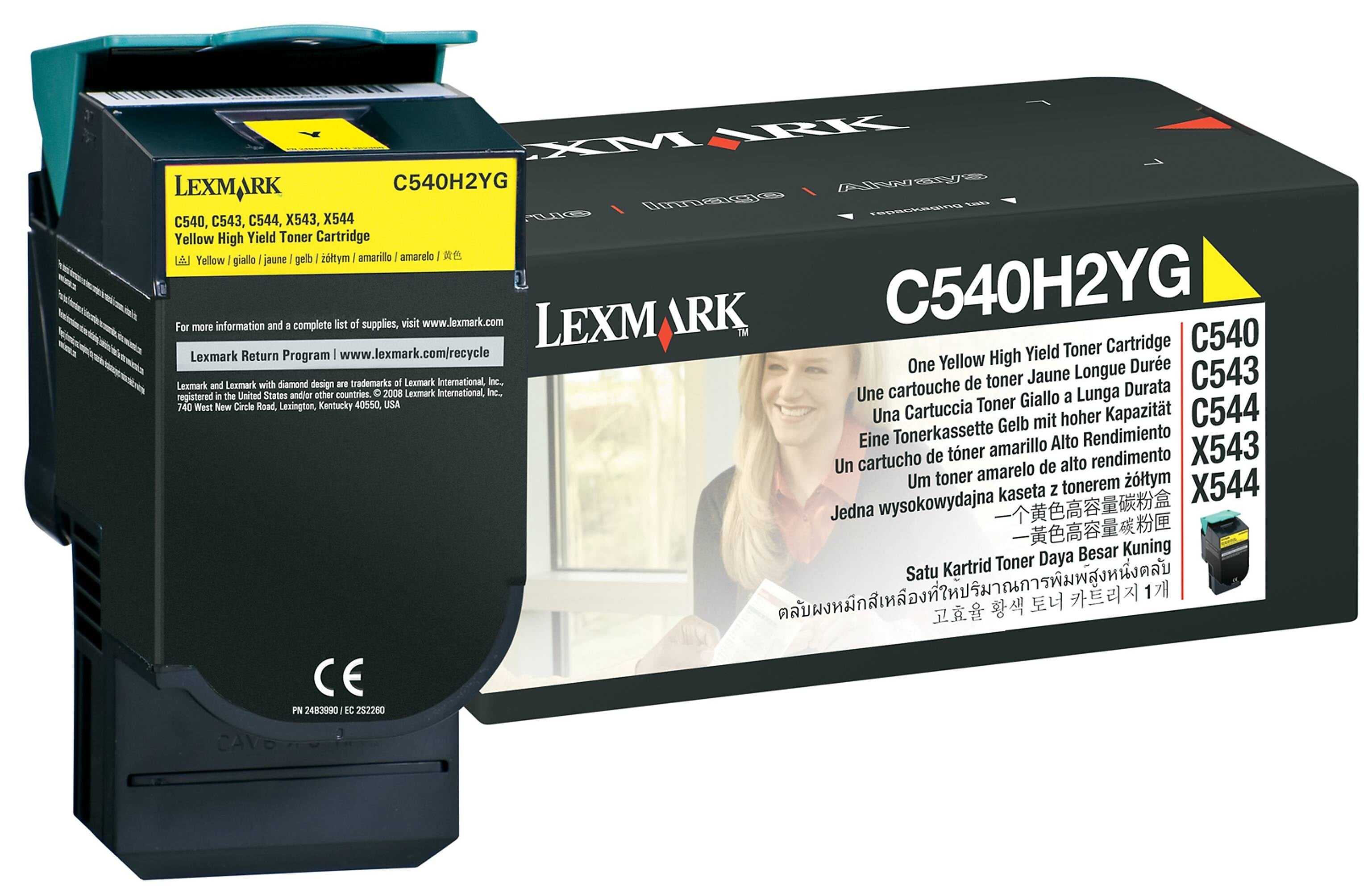 Lexmark C540H2YG Yellow High Yield Toner Cartridge