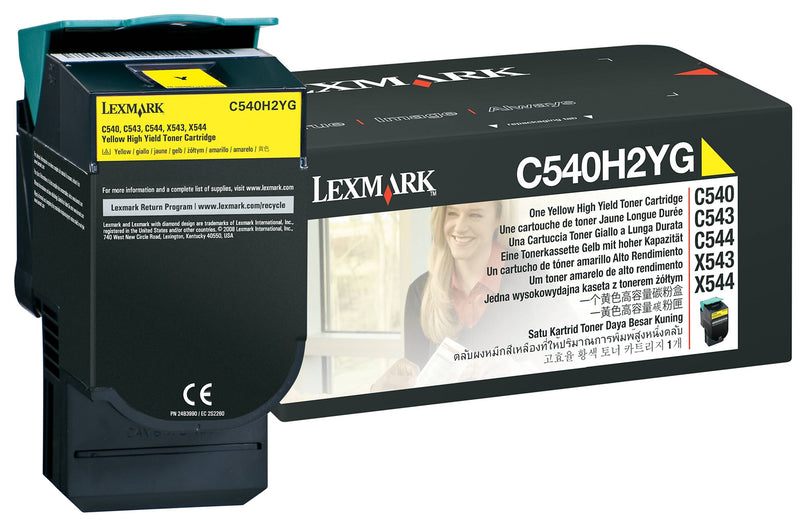 Lexmark C540H2YG Yellow High Yield Toner Cartridge