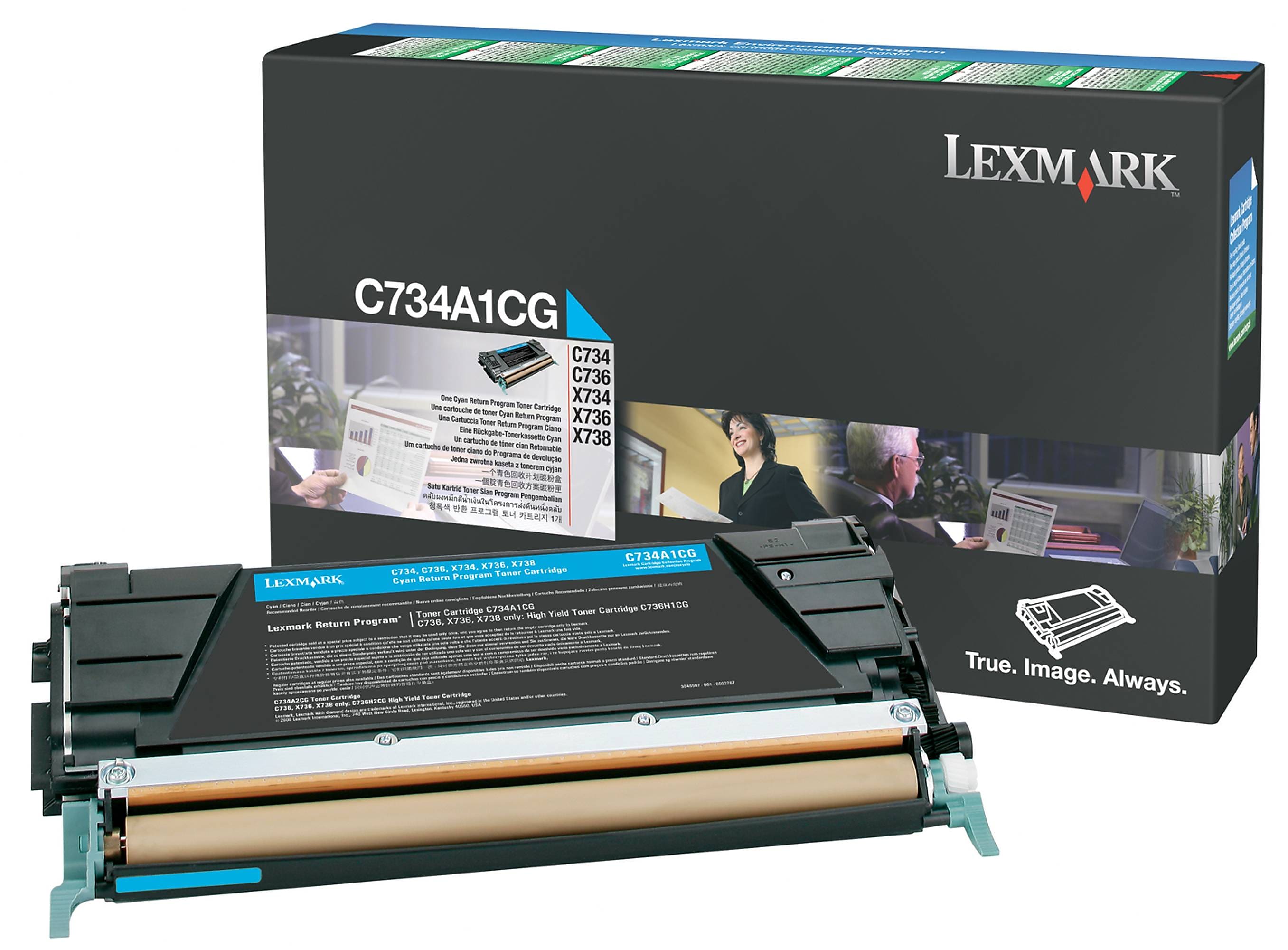 Lexmark C734 Cyan Standard Yield Toner Cartridge, Prints Up to 6,000 Pages