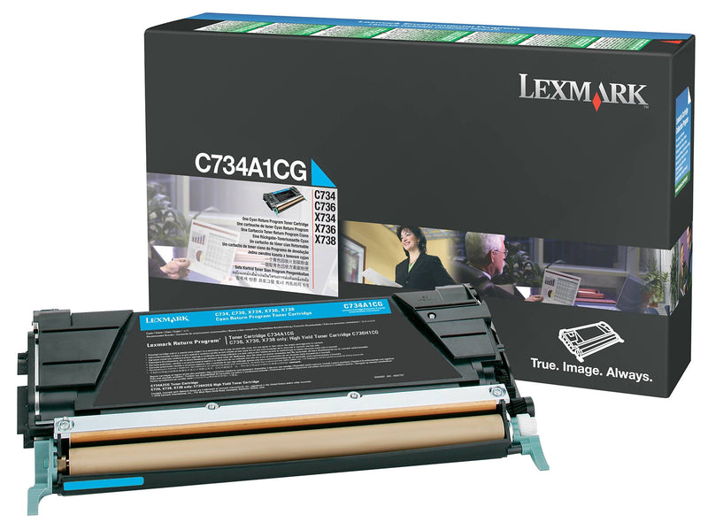 Lexmark C734 Cyan Standard Yield Toner Cartridge, Prints Up to 6,000 Pages