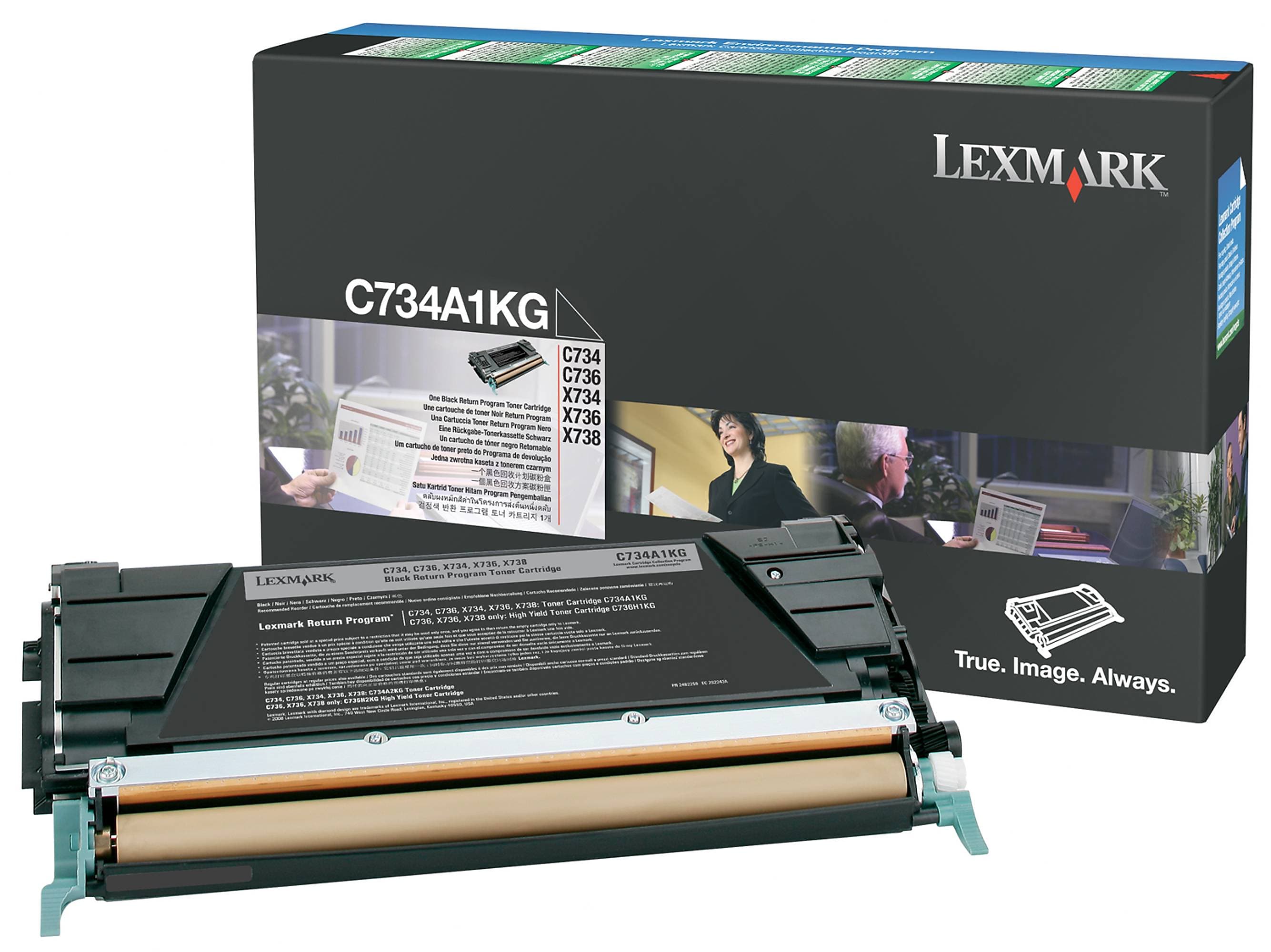 Lexmark C734 Black Standard Yield Toner Cartridge, Prints Up to 8,000 Pages