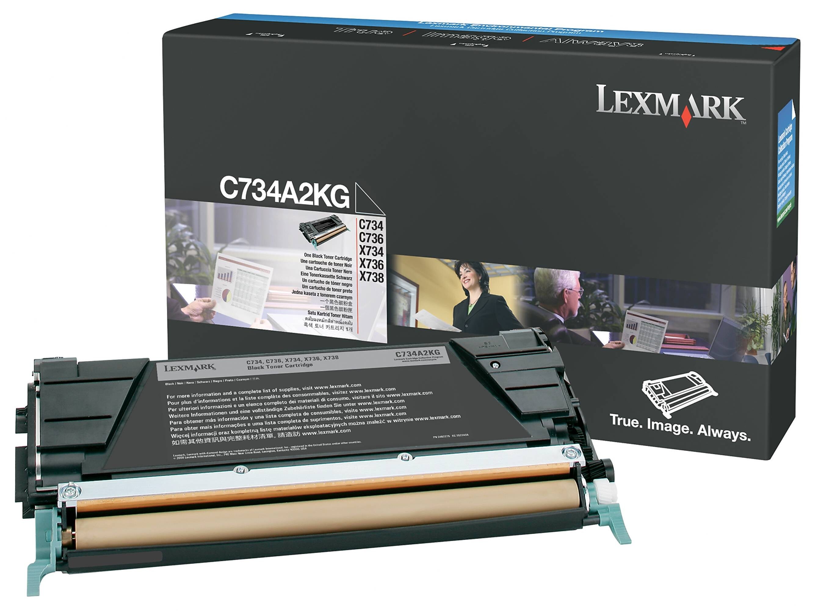 Lexmark C734A2KG Black Standard Yield Toner Cartridge, Prints Up to 8,000 Pages