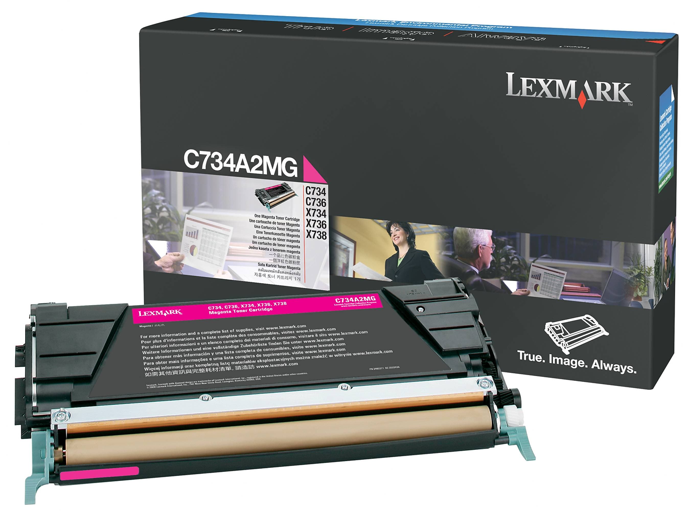 Lexmark C734A2MG Magenta Standard Yield Toner Cartridge, Prints Up to 6,000 Pages