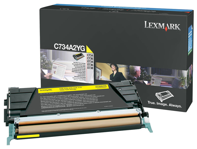 Lexmark C734A2YG Yellow Standard Yield Toner Cartridge