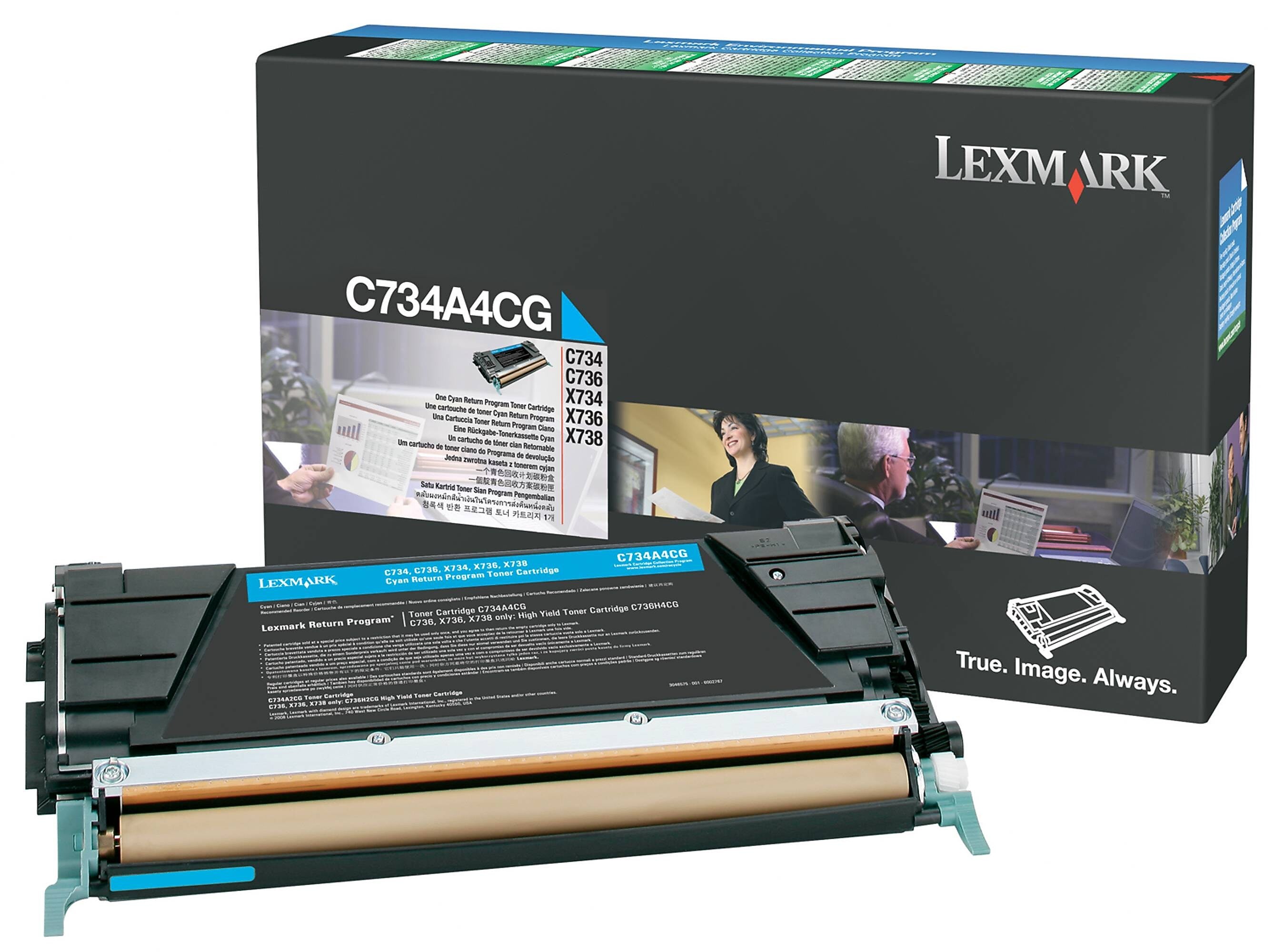 Lexmark C734A4CG Cyan Standard Yield Toner Cartridge