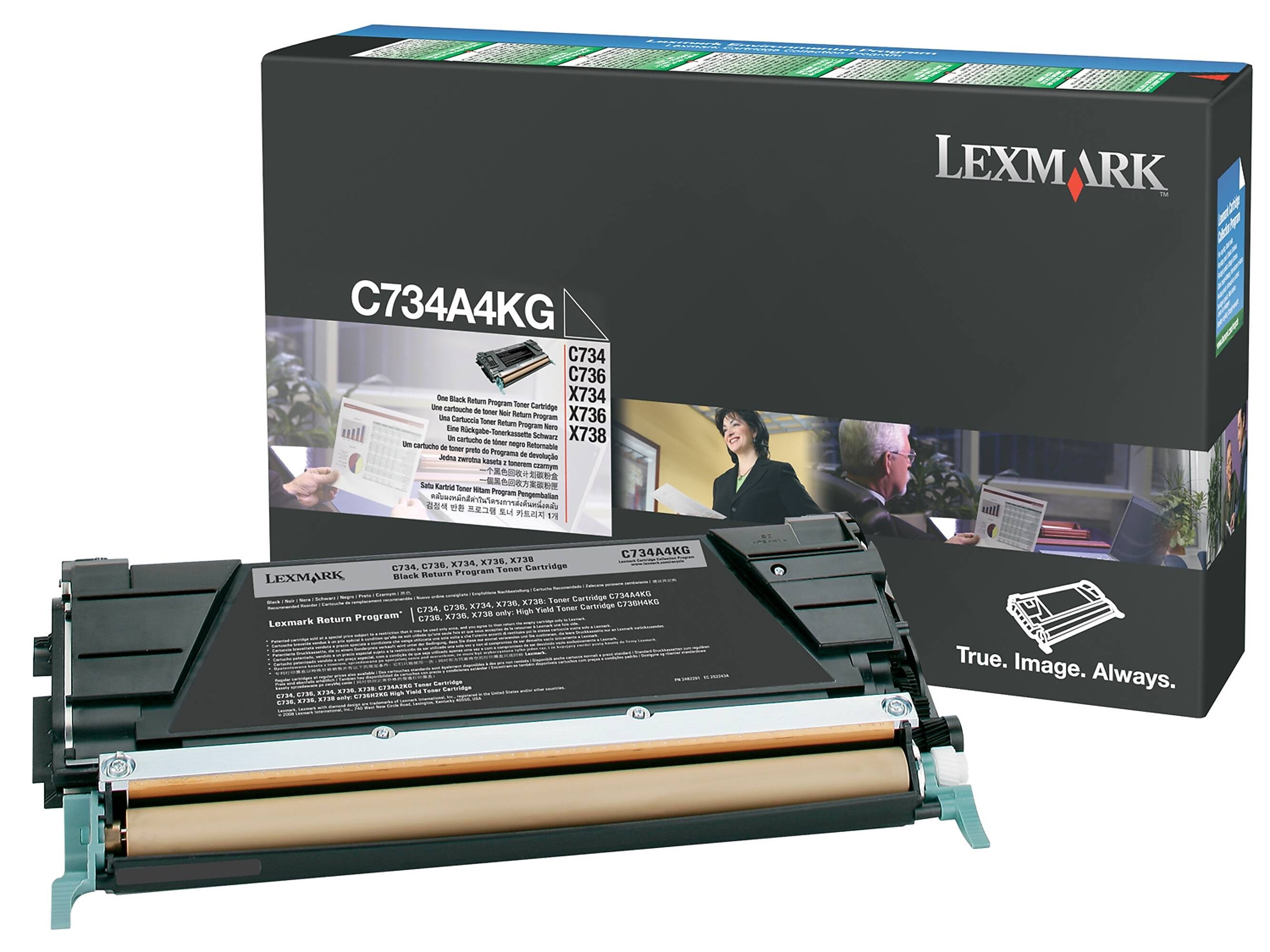 Lexmark C734A4KG Black Standard Yield Toner Cartridge, Prints Up to 5,000 Pages
