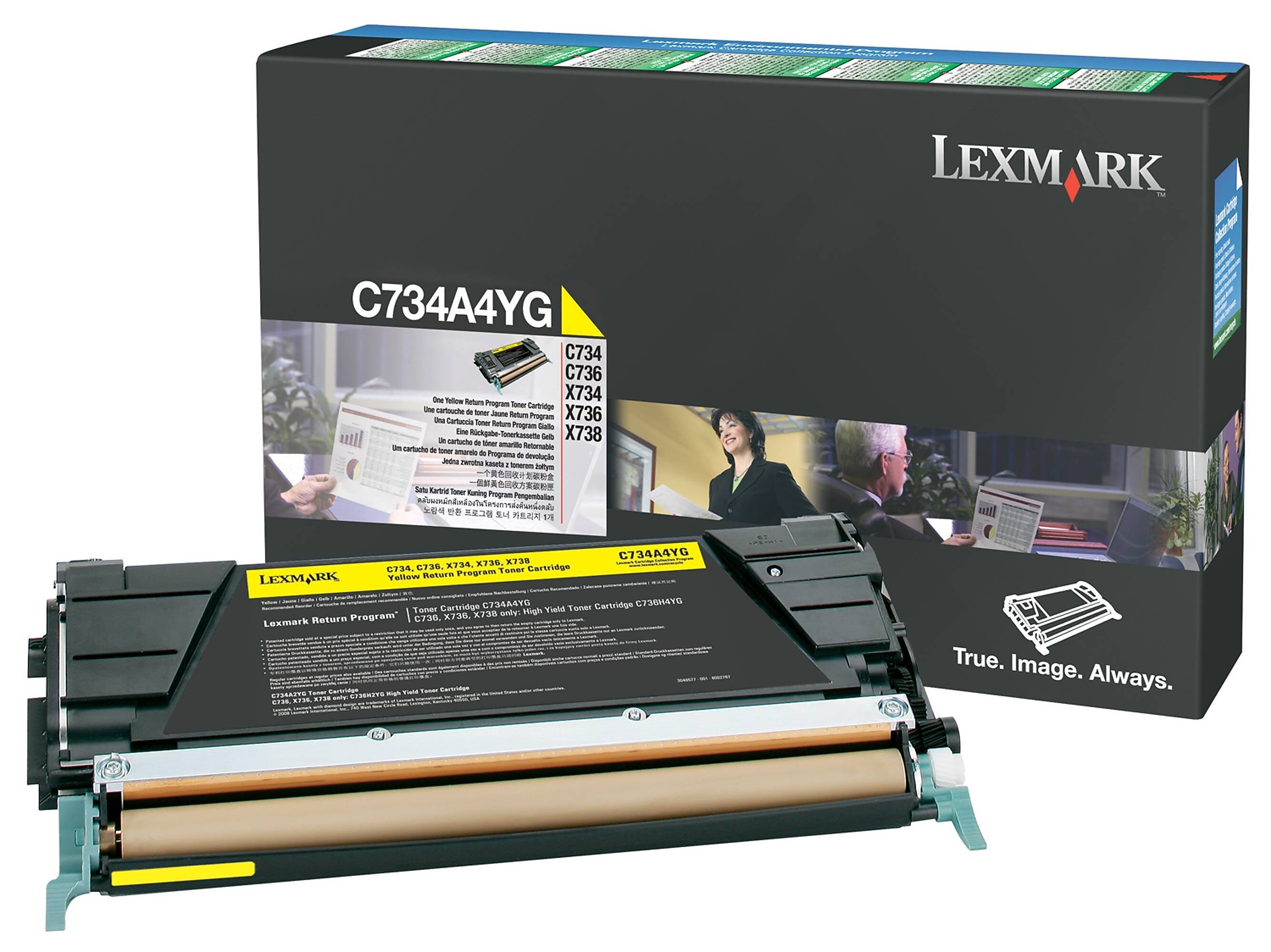 Lexmark C734A4YG Yellow Standard Yield Toner Cartridge