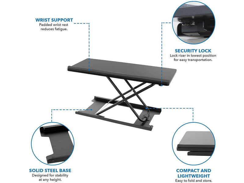 Mount-It! Adjustable Standing Keyboard and Mouse Platform, Black (MI-7146)