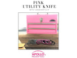 Apollo Tools Stainless Steel Foldable Utility Knife with Carabiner Clip and Fast-Change Blade (DT5017P)
